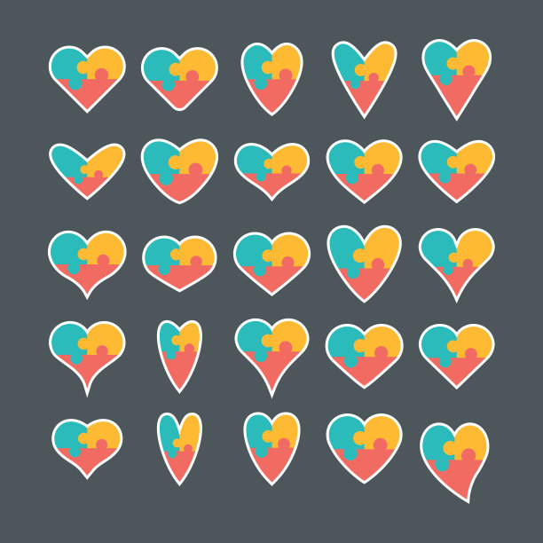 爱心拼图图标图片下载