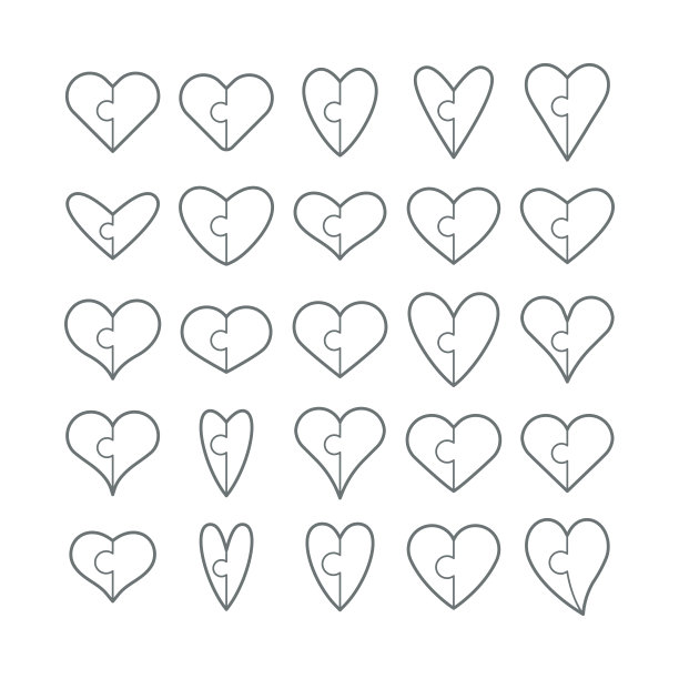 爱心拼图图标图片下载