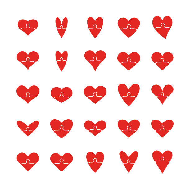 爱心拼图图标图片下载