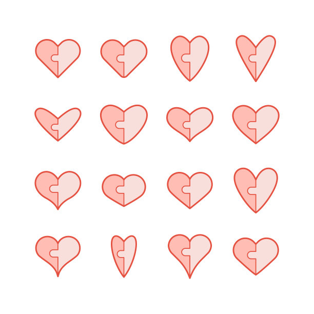 爱心拼图图标图片下载