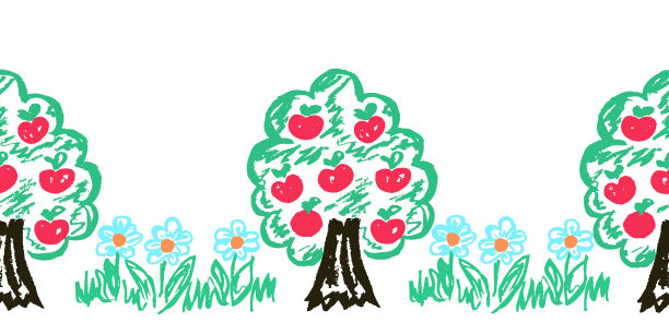 可爱的无缝边界。用蜡笔画画。设计用于造纸、织物、室内装饰等用途图片下载