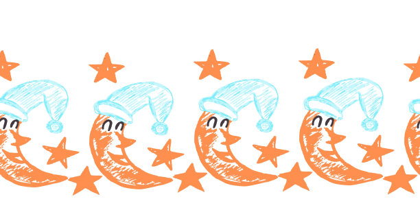 可爱的无缝边界。用蜡笔画画。设计用于造纸、织物、室内装饰等用途图片下载