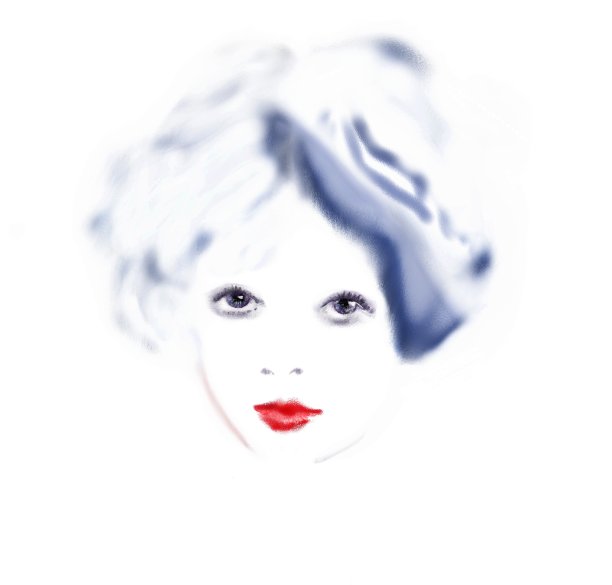 一个剪短发的印象主义风格的年轻女孩的肖像图片下载