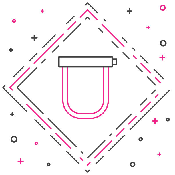 线自行车锁U形工业图标隔离在白色背景。色彩缤纷的轮廓概念。向量图片下载