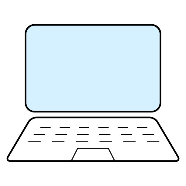 笔记本电脑平面网页图标，笔记本电脑技术符号，空白显示矢量插图图片下载