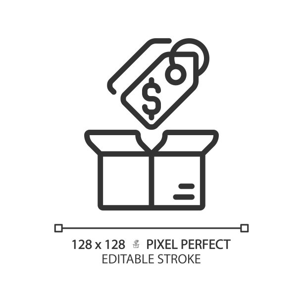 二维可定制的价格标签线性图标图片下载