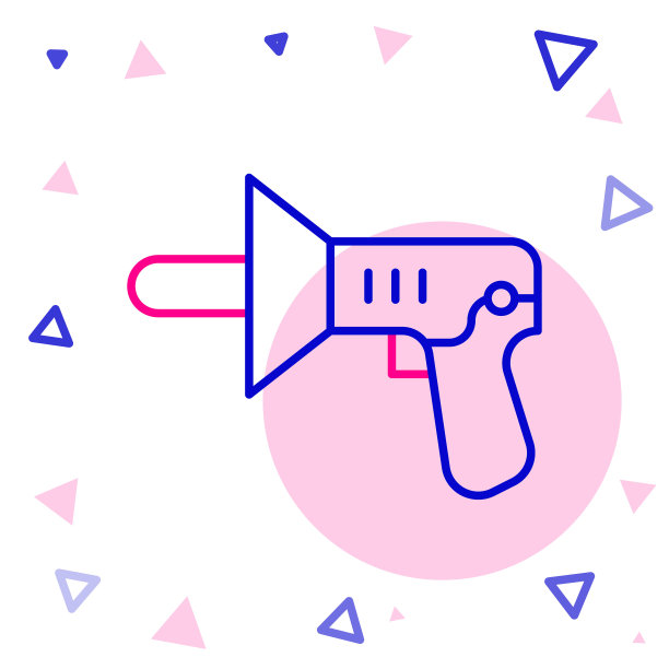 线警扩音器图标孤立在白色背景上。色彩缤纷的轮廓概念。向量图片下载