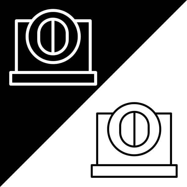 笔记本电脑图标。笔记本电脑矢量图标从人工智能收集。轮廓样式笔记本电脑图标。图片下载