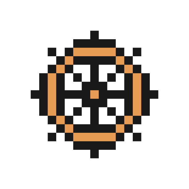 像素艺术设计中的船舵图标图片下载