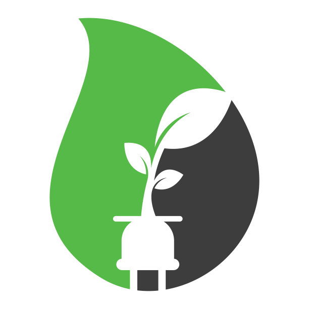 生态插头下降形状矢量概念标志设计。图片下载