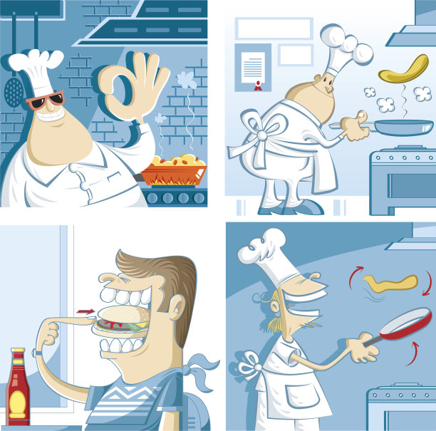 向量厨师组图片下载