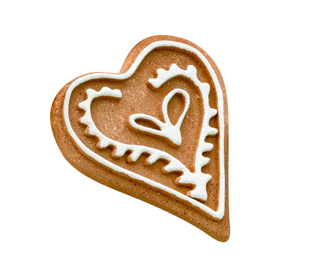 圣诞节和新年与心形图标孤立的白色背景，包括剪贴路径图片下载