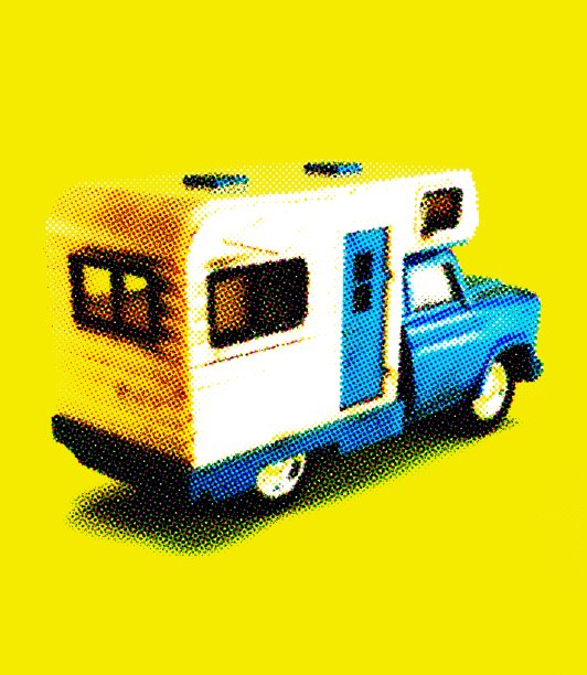 蓝白房车图片下载