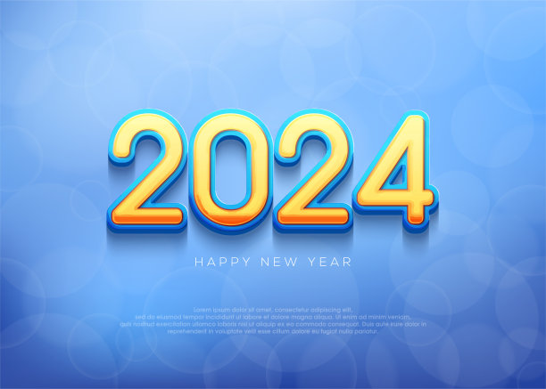 现代新年祝福背景与散景背景。图片下载