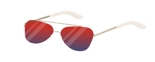 经典太阳镜与红蓝色渐变涂层镜片。夏季的现代配饰。保护眼睛免受紫外线辐射。矢量插图隔离在白色背景上。图片下载