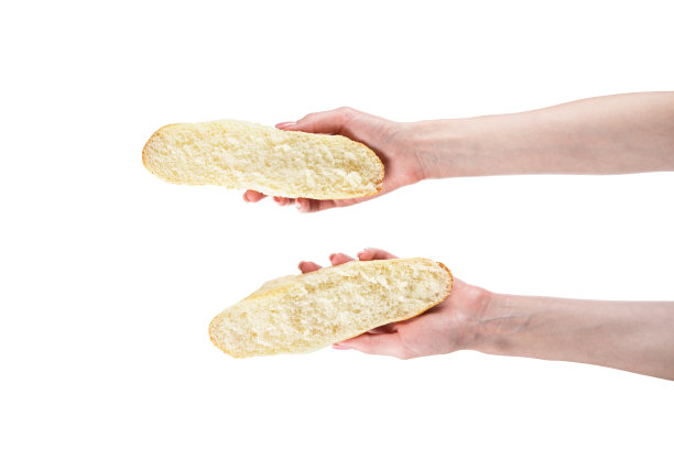 面包孤立在白色的背景上图片下载