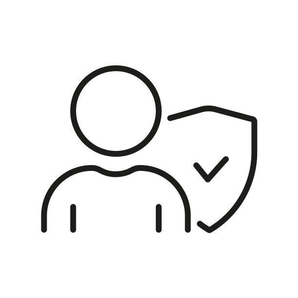 盾牌保护人员线图标。用户线性象形图的安全性。安全经营纲要标志。安全认证，个人资料保护。可编辑的中风。孤立矢量图图片下载