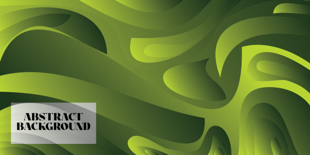 绿色梯度抽象背景与波浪线。现代梯度波彩色背景。完美的封面，海报，演示文稿，横幅，网站和壁纸图片下载