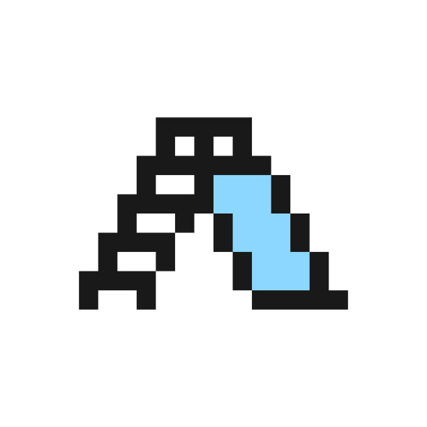 像素儿童幻灯片图标在白色背景，矢量符号符号图片下载