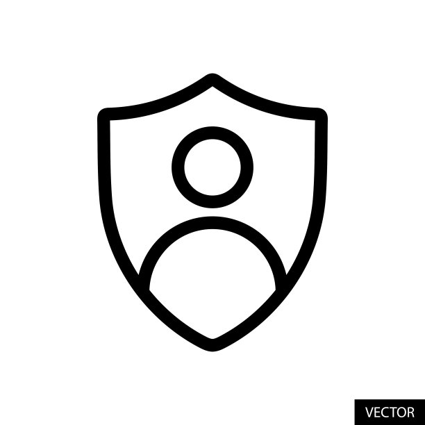 用户屏蔽，用户隐私控制，帐户保护概念矢量图标在线风格设计孤立的白色背景。可编辑的中风。图片下载