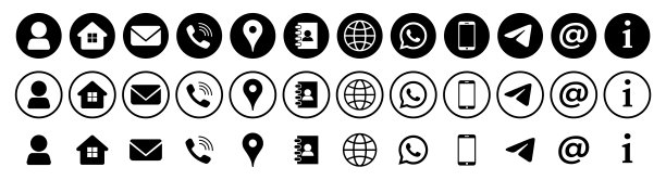 一组联系人和网页图标。连接图标。联系我们图标集。联系和通信图标。向量图片下载