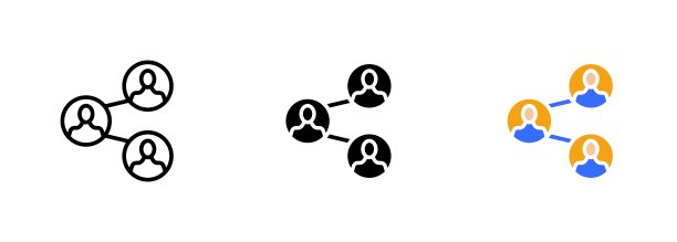 人际关系分享图标矢量集图片下载