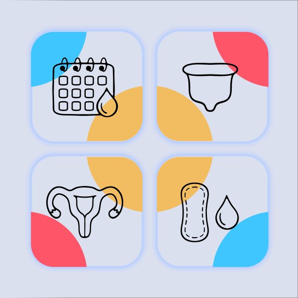 代表关键日子的矢量图标集合。月经，月经周期，经期。新生变形样式。矢量线图标图片下载