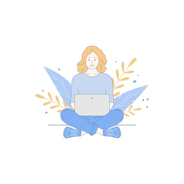 有笔记本电脑的女孩图片下载