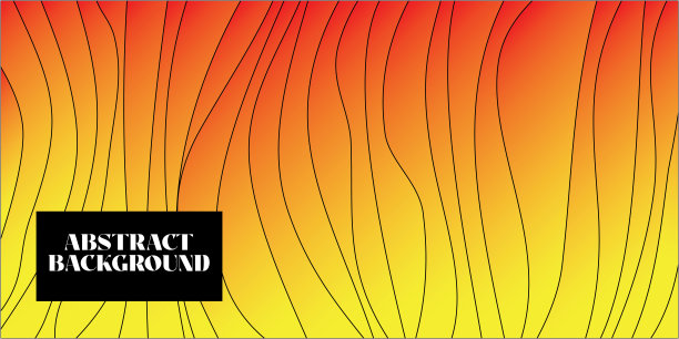 黄色梯度抽象背景与波浪线。现代梯度波彩色背景。完美的封面，海报，演示文稿，横幅，网站和壁纸图片下载