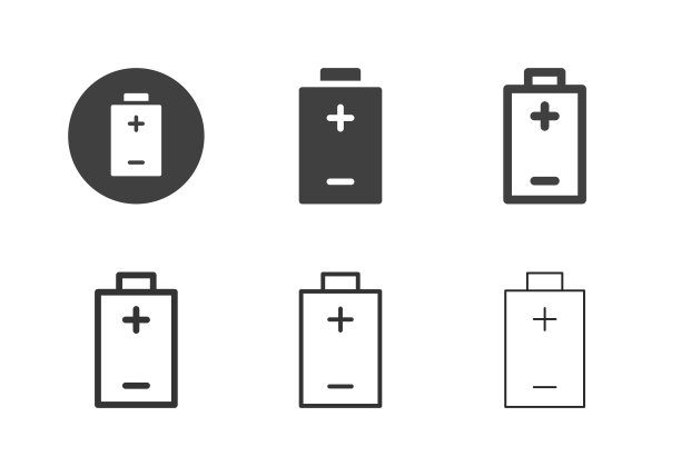 正极和负极电池图标-多系列图片下载