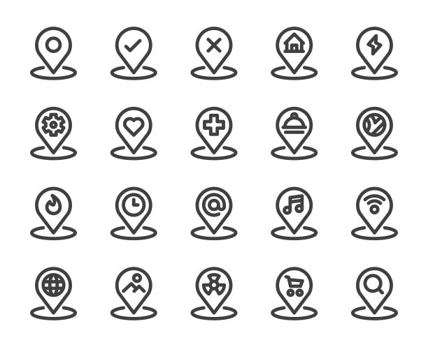 地图引脚设置1 -粗体线图标图片下载