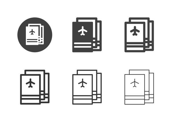 机票图标-多系列图片下载