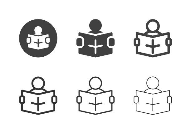 阅读报纸图标-多系列图片下载