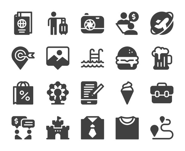 工作和旅行——图标图片下载