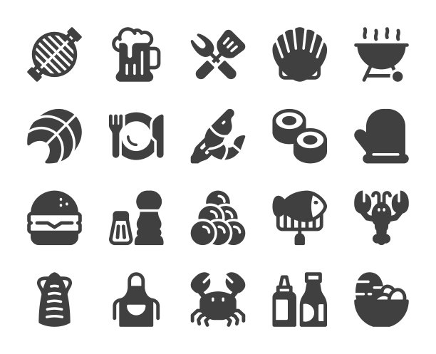 海鲜和烧烤-图标图片下载