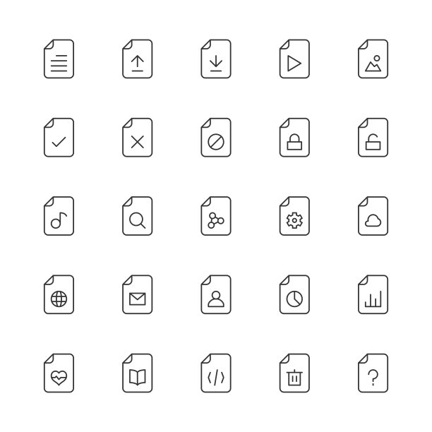 文件图标-细线系列图片下载