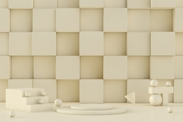 现代3D抽象背景平台的产品展示图片下载