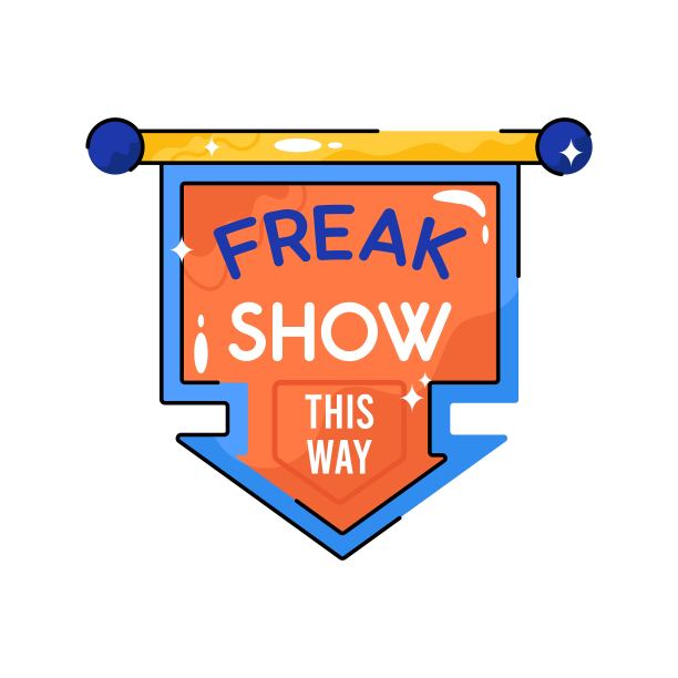 畸形秀涂鸦矢量填充轮廓贴纸。EPS 10文件图片下载