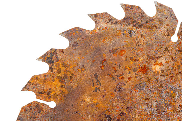 部分生锈的旧圆锯片图片下载