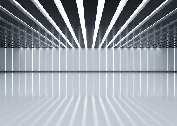 未来的空房间，3D渲染图片下载