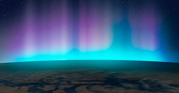 地球上空的北极光（本图片由NASA提供）图片下载