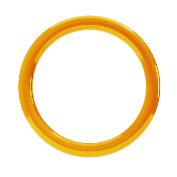 3d渲染形状金属金色抽象戒指。光滑的几何原始金对象圆形孤立与剪辑路径。彩虹时尚设计图片下载