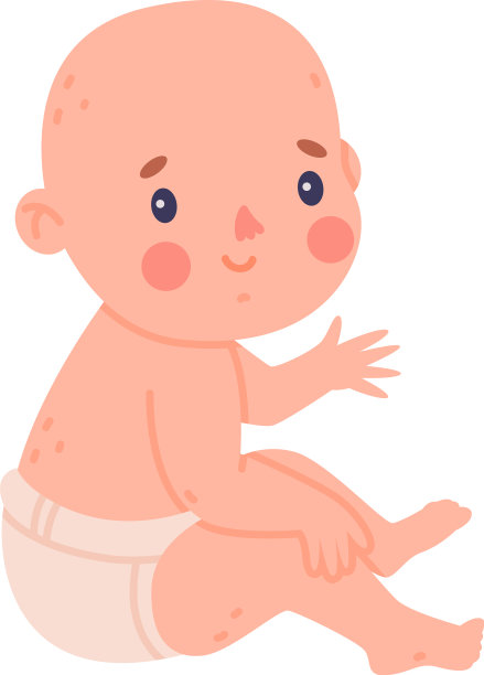 可爱的小婴儿或婴儿坐在尿布图片下载