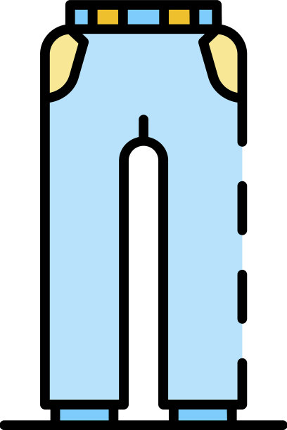 滑雪裤图标颜色轮廓图片下载