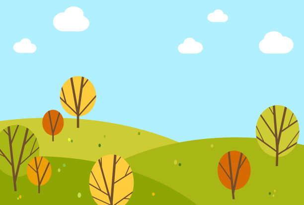 简单可爱的山地景观插画图片下载