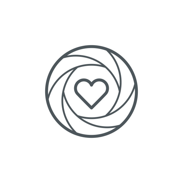 带心形图标的快门图片下载