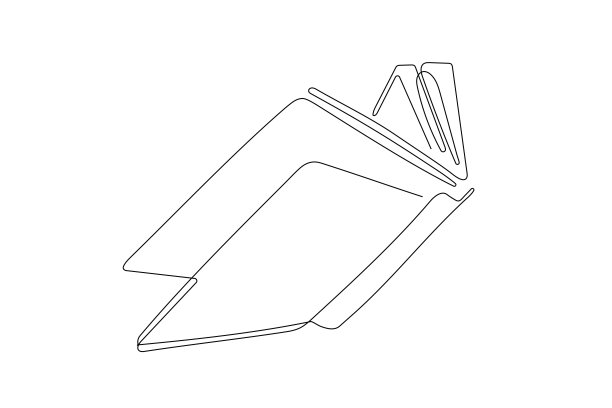 打开书的创意概念和学习线条艺术股票插图图片下载