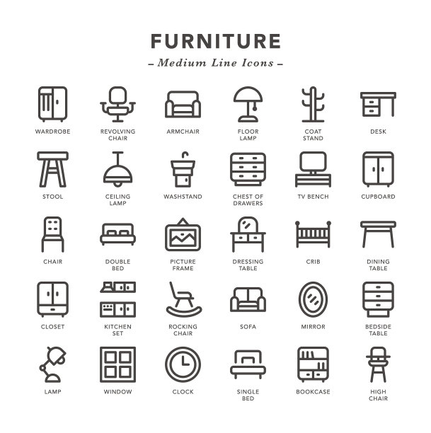 家具-中线图标图片下载