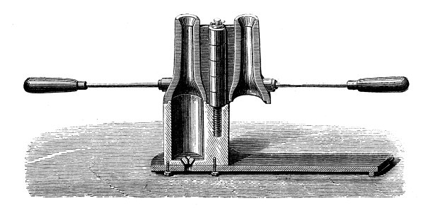 19世纪工业、技术和工艺的古董插图:玻璃、水晶、瓶子和圣杯的生产图片下载