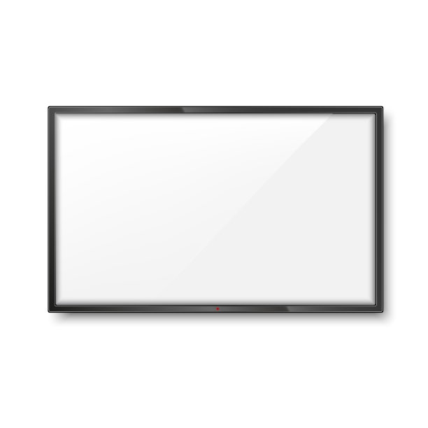 电视屏幕模型的现实框架。液晶面板。向量图片下载